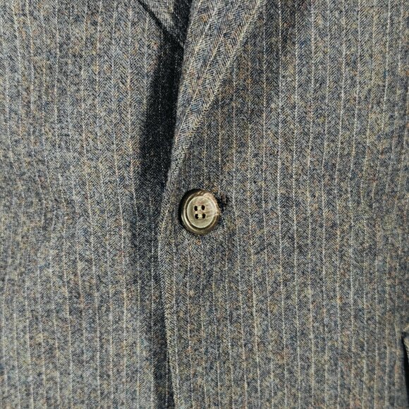 VTG Bill Blass Men's Sport Coat Blazer Gray Striped Herringbone Wool Size 40R - Picture 4 of 16